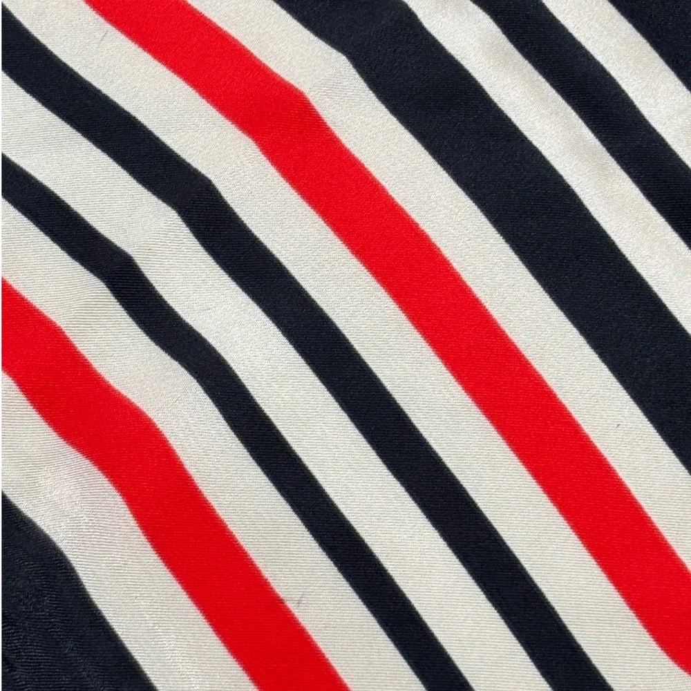 Red Black Cream Geometric Square Satin Scarf‎ 22x22 Modern Graphic Neck Scarf
